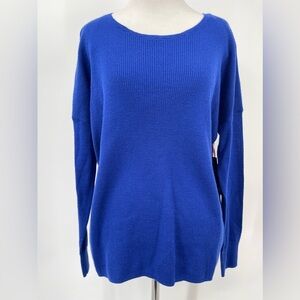 Cynthia Rowley 100% merino wool sweater top royal blue